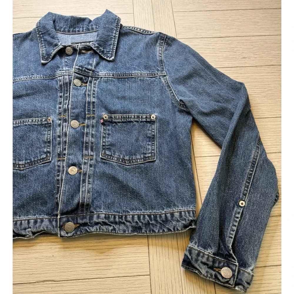 Polo Jeans Co Ralph Lauren Womens Cropped Denim Jean Jacket Vintage Y2K USA Sz M - Picture 9 of 9